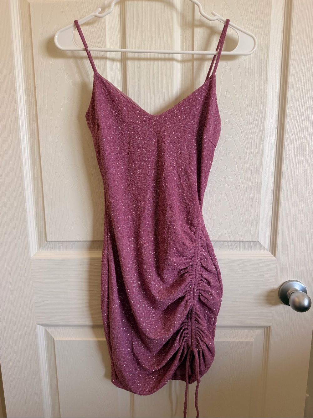Windsor Lavender Glitter Ruched Mini Dress – Size M – NWT